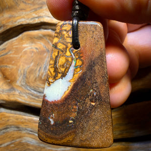 40 x 24mm - Drilled Tribal Queensland Boulder Opal Necklace