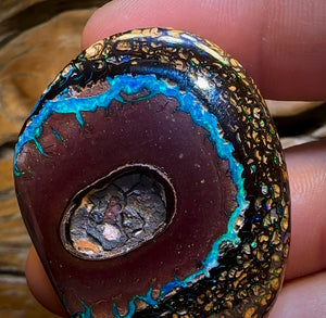 258.1cts - “Crazy Eyes” Top Tribal Yowah Nut Opal Pair. Double Sided