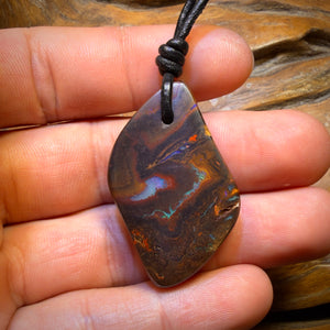 40 x 22mm - “Cosmos”Drilled Tribal Queensland Boulder Opal Necklace