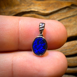 Sterling Silver - Queensland Boulder Opal Doublet Pendant