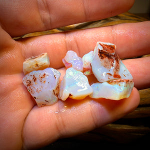 (5-15 $ de la livre) 71.3 cts - 7x Parcelle d'opale brute d'Australie du Sud