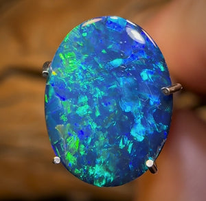 🔨 AUCTION 🔨 1.7cts - Lightning Ridge Black Opal Doublet Best Electric Blue Green