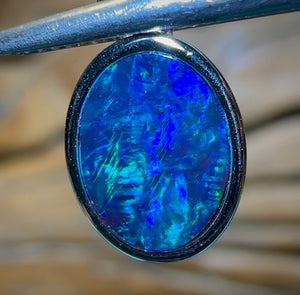 Sterling Silver - Australian Boulder Opal Doublet Pendant - Opal Whisperers