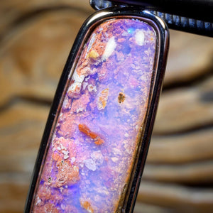 Sterling Silver - Solid Queensland Boulder Pipe Opal Pendant