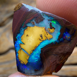 HDW 38.3cts - Partial Yowah Nut Crystal Centre Opal Rough Piece