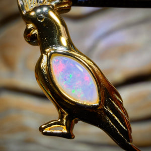 Sterling Silver Gold Plated - Solid South Australian Crystal Opal Pendants Red / Multi. BULK LISTING
