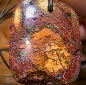 Auction Fall-Through = Your Gain! 🔥 Now More Than 50% Off RRP 🚨 35 x 31mm - Drilled Australian Boulder Opal Necklace. Double Sided