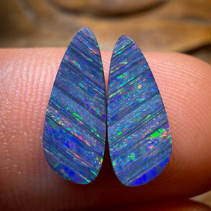 2.6cts - Australian Boulder Opal Doublet Pair
