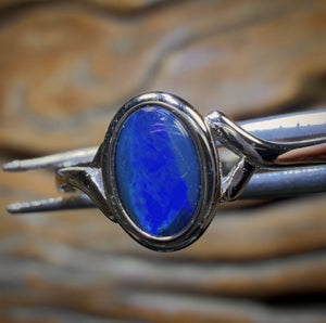 Sterling Silver - Queensland Boulder Opal Doublet Ring BARGAIN