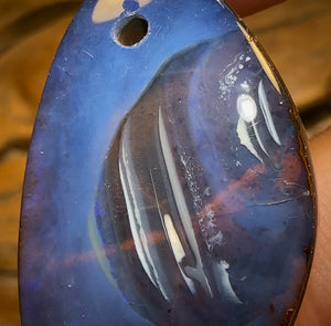 🔨 AUCTION 🔨 “Discus Fish” 34 x 21mm - Drilled Queensland Boulder Opal