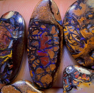84.8cts - 5x Australian Tribal Boulder Opal’s. Wholesale Dealers Parcel