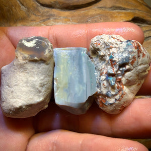 217.1cts - 3x Lightning Ridge Opal Rough Parcel