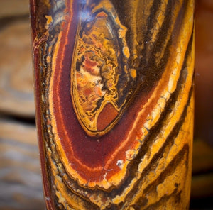 54 x 17mm - Drilled Boulder Opal Pendant w/ Eco Friendly Vegan Cord Picture Stone