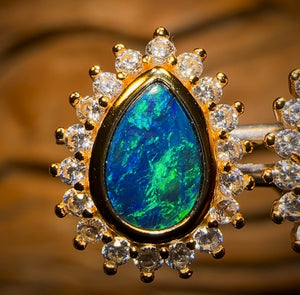 Sterling Silver - Australian Boulder Opal Doublet Stud Earrings