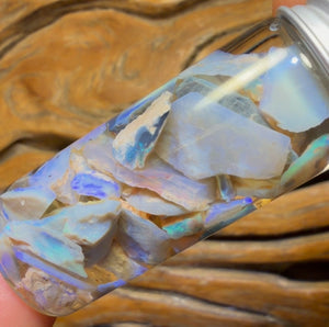 62cts - Rare Mintabie Rough Opal Vial. South Australian Opal