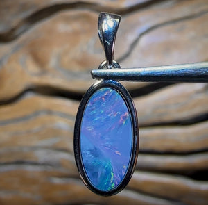 🔨 AUKTION 🔨 Sterling Silber ohne Mindestpreis – Queensland Boulder Opal-Doublet-Anhänger SCHNÄPPCHEN