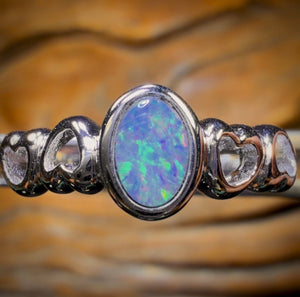 Sterling Silver - Queensland Boulder Opal Doublet Ring