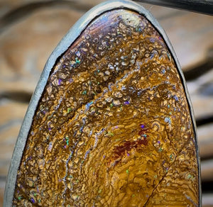 Sterling Silver - Tribal Boulder Opal UNISEX Pendant