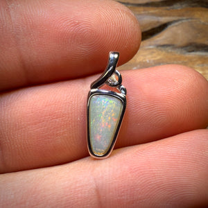 Sterling Silver - Solid South Australian Crystal Opal Pendant