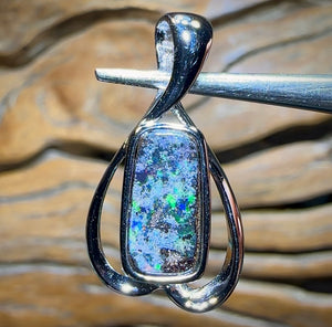 Sterling Silver - SOLID Australian Boulder Opal Pendant - Opal Whisperers