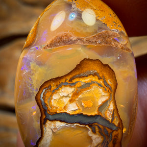 29.1cts - Wow “Picture in a Kernel” Yowah Nut Crystal Center Opal. Australian Boulder Opal.