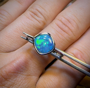 Sterling Silver - Queensland Boulder Opal Doublet Ring