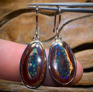 Sterling Silver - Yowah Nut Kernel Opal Earrings - Setting Free!
