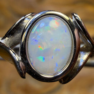 Sterling Silver - South Australian White Opal Ring