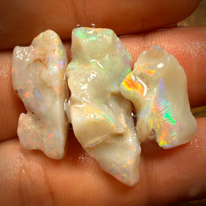 24.9cts - 3x Rare Mintabie Opal Rough Parcel. South Australian Opal