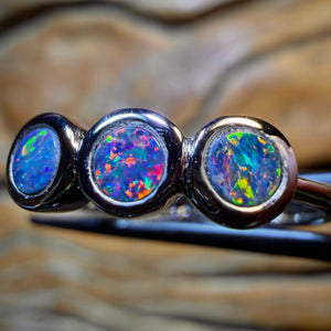 Sterling Silver - Queensland Boulder Opal Doublet Ring