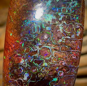 Solid Queensland Boulder Opal Pendant. Top Quality Intricate Tribal - Opal Whisperers