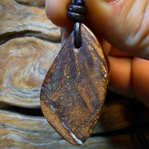 HDW 38 x 21mm - Drilled Tribal Queensland Boulder Opal Necklace