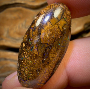 Aren’t You Glad You Waited Untill The End Card! 29.2cts - Tribal Australian Boulder Opal from Yowah