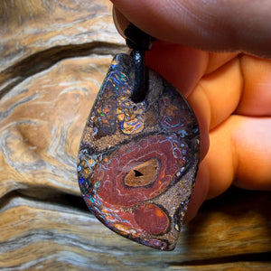 WildCard! 37 x 23mm - Drilled Tribal Queensland Boulder Opal Necklace