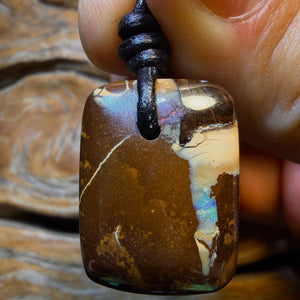 25 x 19mm - Drilled Queensland Boulder Opal Necklace
