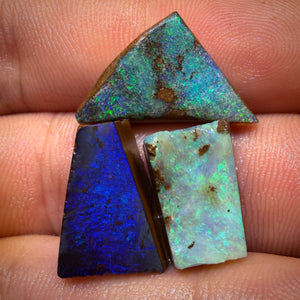 🔒26.5cts - 3x Australian Boulder Seam Opal Rubs Parcel