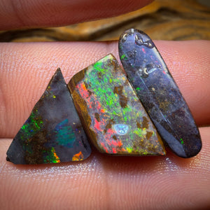 🔒26.9cts - 3x Australian Boulder Seam Opal Rubs Parcel