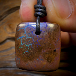 24 x 22mm - Drilled Tribal Queensland Boulder Opal Necklace