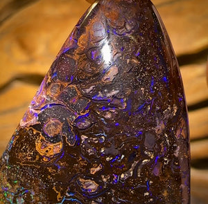 82.5cts - Big Black Tribal Yowah Nut Opal. Australian Opal Double Sided with Picture Pattern Reverse BARGAIN