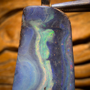 “Waters Way” Solid Queensland Boulder Seam Opal Pendant