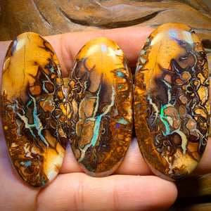 276.3cts - Yowah Nut Tribal Opal Trio Parcel. Australian Opal