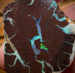 79cts - Australian Boulder Opal Rough Piece. Natural Split - Opal Whisperers