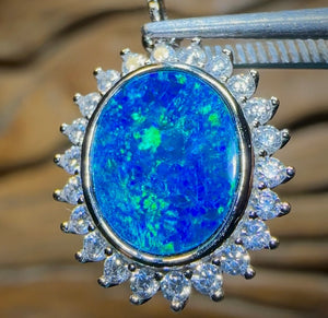 Sterling Silver - Australian Boulder Opal Doublet Pendant - Opal Whisperers