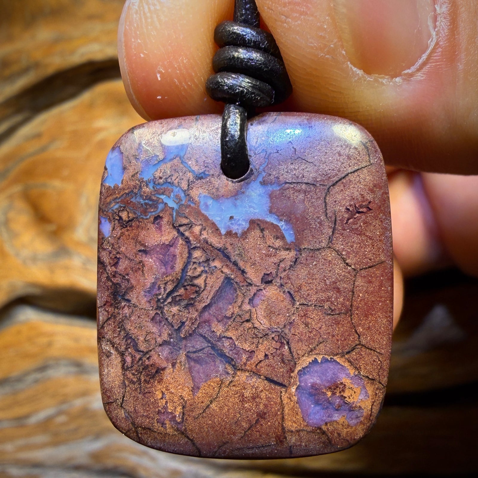 27 x 24mm - Drilled Tribal Queensland Boulder Opal Necklace