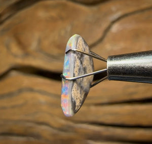 2.9cts - Lightning Ridge Solid Semi Black Opal - Opal Whisperers