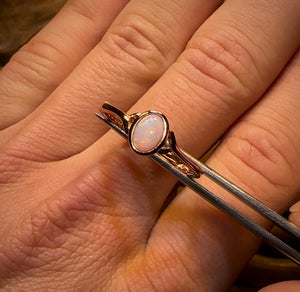 Sterling Silver / Rose Gold - South Australian Crystal Opal Ring