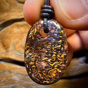 28 x 19mm - Drilled Tribal Queensland Boulder Opal Necklace