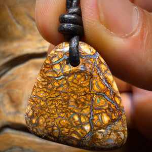 28 x 25mm - Drilled Tribal Queensland Boulder Opal Necklace