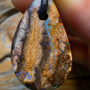Wild Card! 28 x 18mm - Drilled Tribal Queensland Boulder Opal Necklace