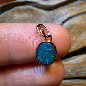 Bargain Card! Sterling Silver Rose Gold Plated - Queensland Boulder Opal Doublet Pendant